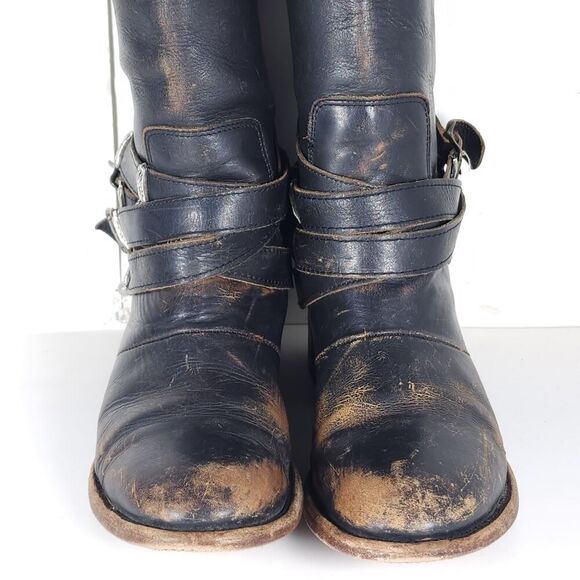 Freebird by Steven Women's Drove US9 Black Leather Distressed Western Boots - Picture 4 of 16